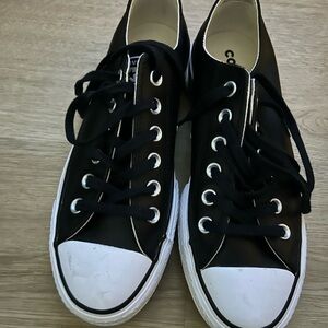 Converse Cream and Black High Tops